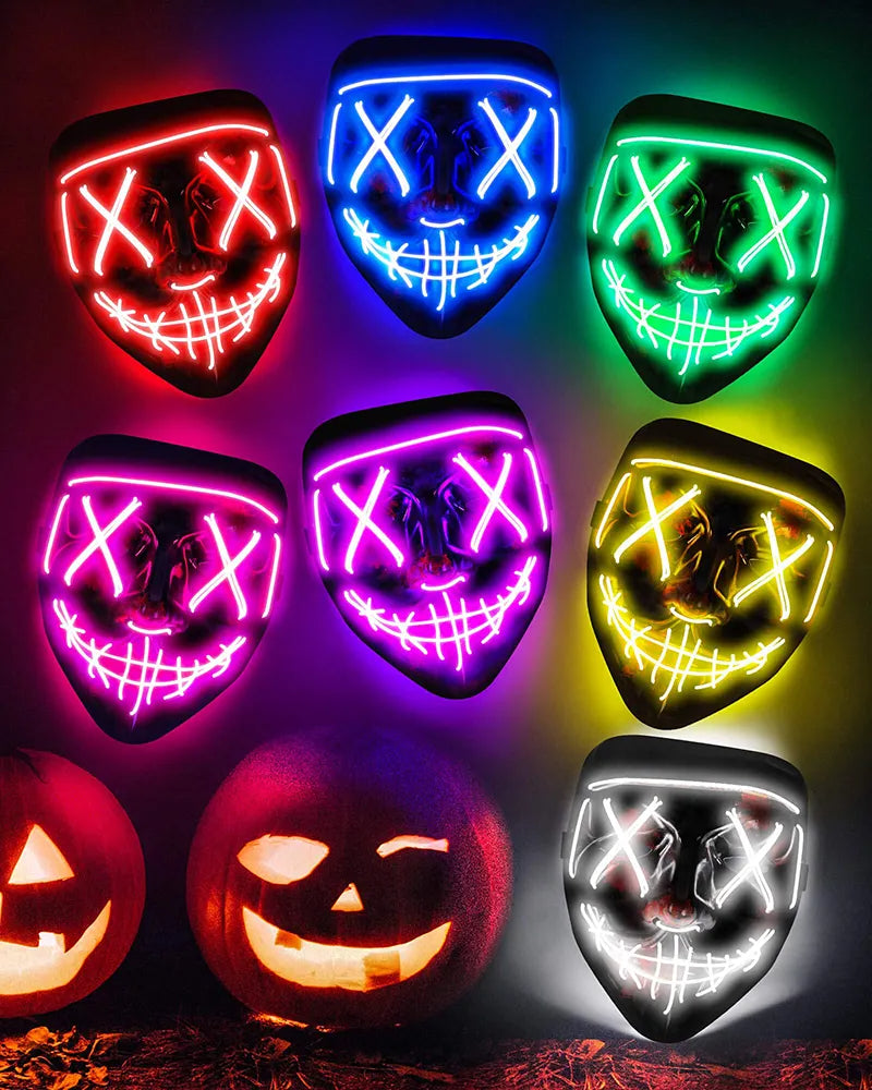 Unleash Your Dark Side with our Spooktacular Halloween Purge LED Masks
