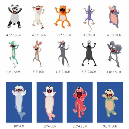 Animal Cartoon 3D Stereo Gift Bookmark